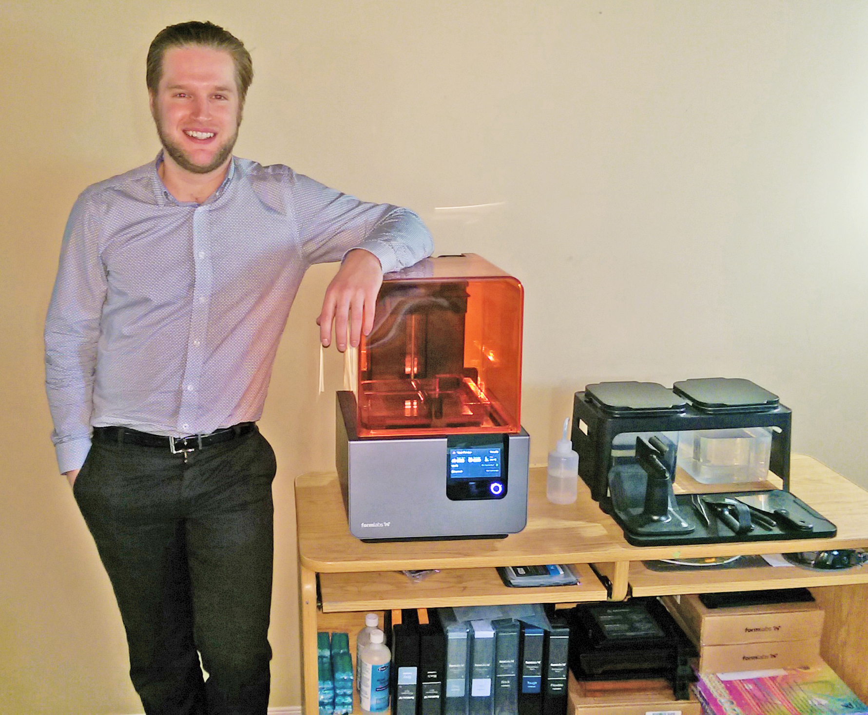 Curtis VanKasteren with 3D printer