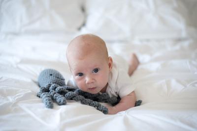 Baby with Crochet Octopus 